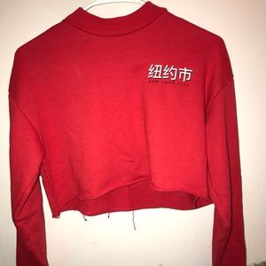 F21 long sleeve crop top